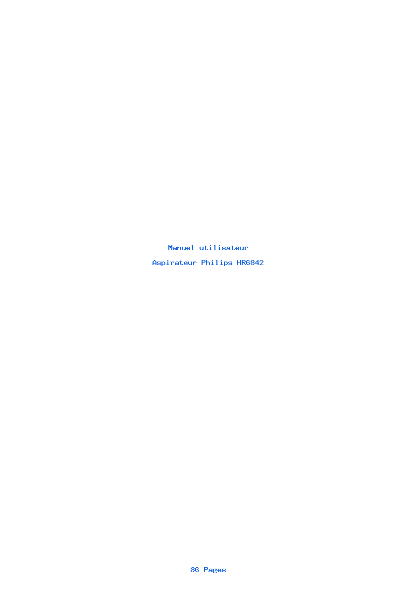 Page 1 de la notice Manuel utilisateur Philips HR6842