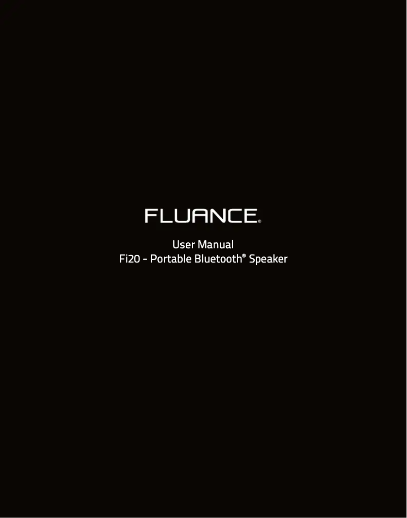 Page 1 de la notice Manuel utilisateur Fluance FI20