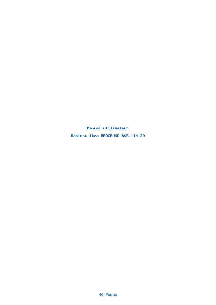 Page 1 de la notice Manuel utilisateur Ikea BROGRUND 805.114.79