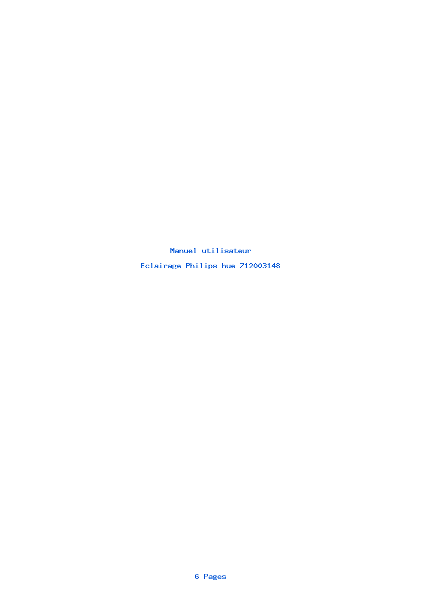 Page 1 de la notice Manuel utilisateur Philips hue 712003148