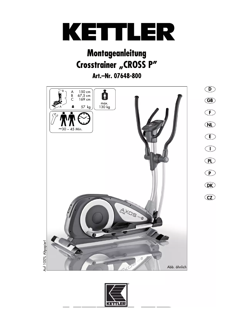 Página 1 del manual Manual de usuario Kettler Cross P