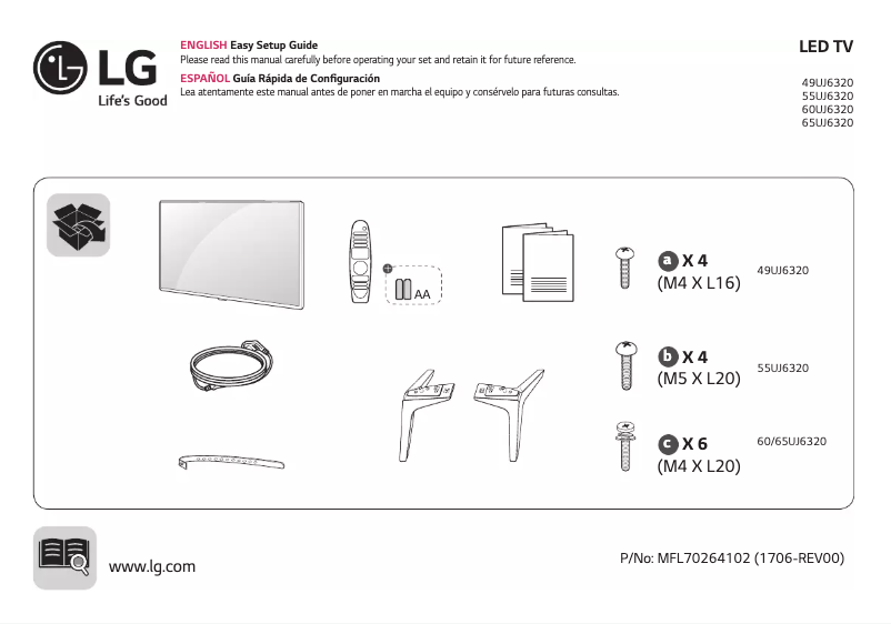 Page 1 de la notice Manuel utilisateur LG 65UJ6320