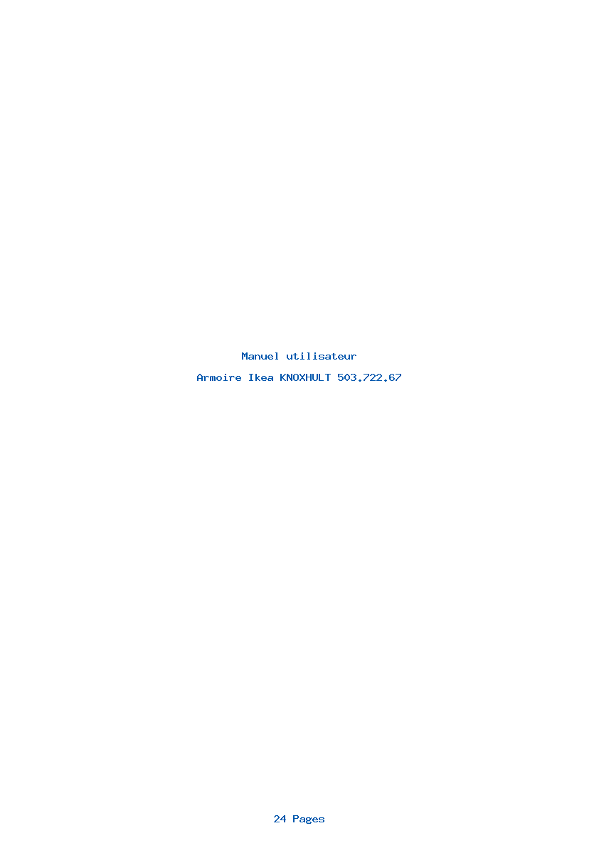 Page 1 de la notice Manuel utilisateur Ikea KNOXHULT 503.722.67