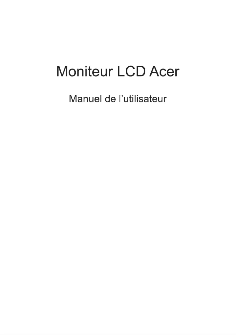 Page 1 de la notice Manuel utilisateur Acer EK241YE
