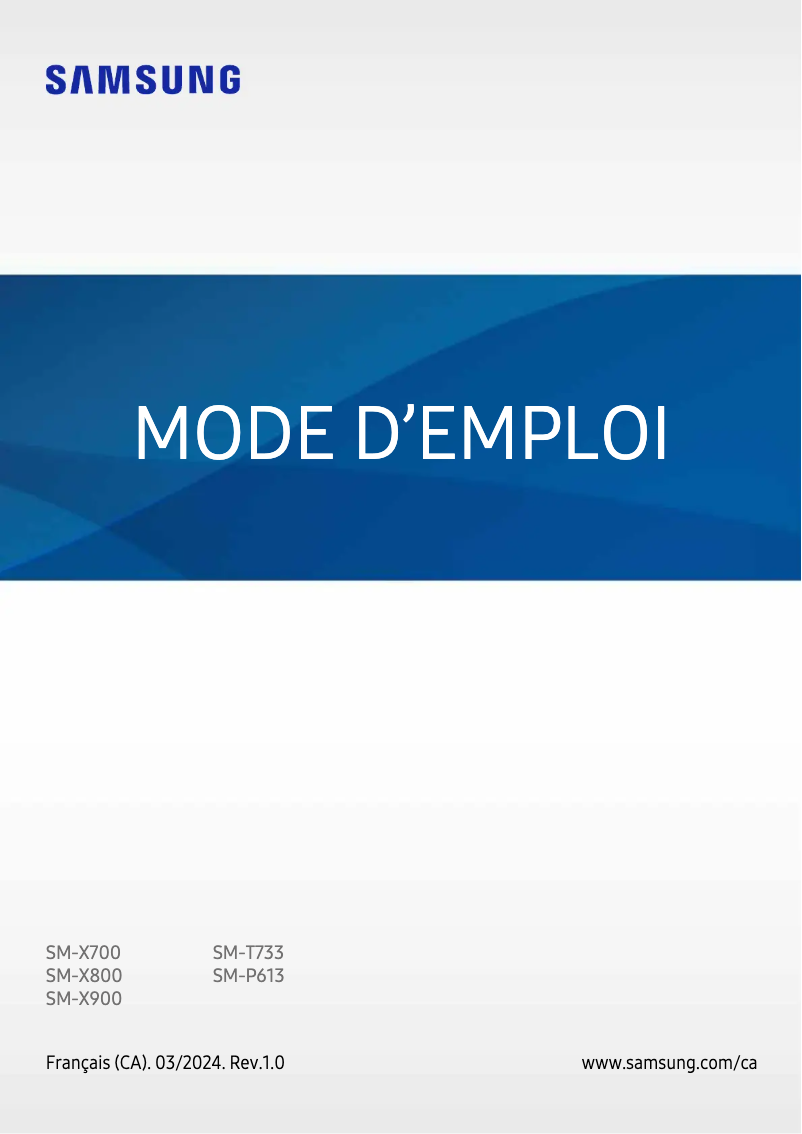 Page 1 de la notice Manuel utilisateur Samsung Galaxy Tab S7 FE