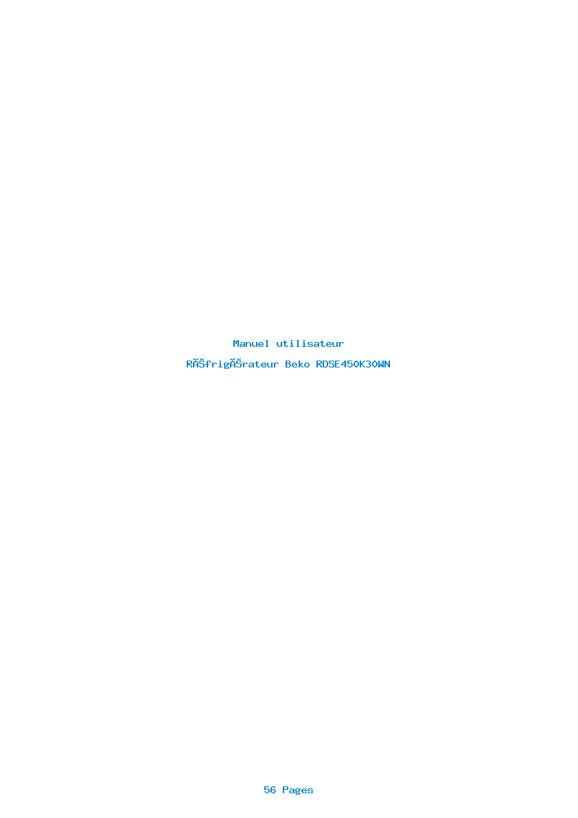 Page 1 de la notice Manuel utilisateur Beko RDSE450K30WN