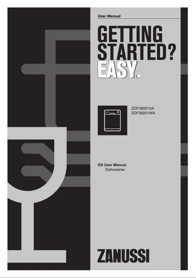 Page 1 de la notice Manuel utilisateur Zanussi ZDF36001XA