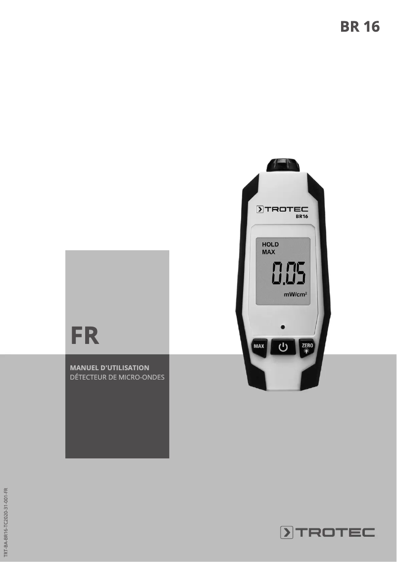 Page 1 de la notice Manuel utilisateur Trotec BR16