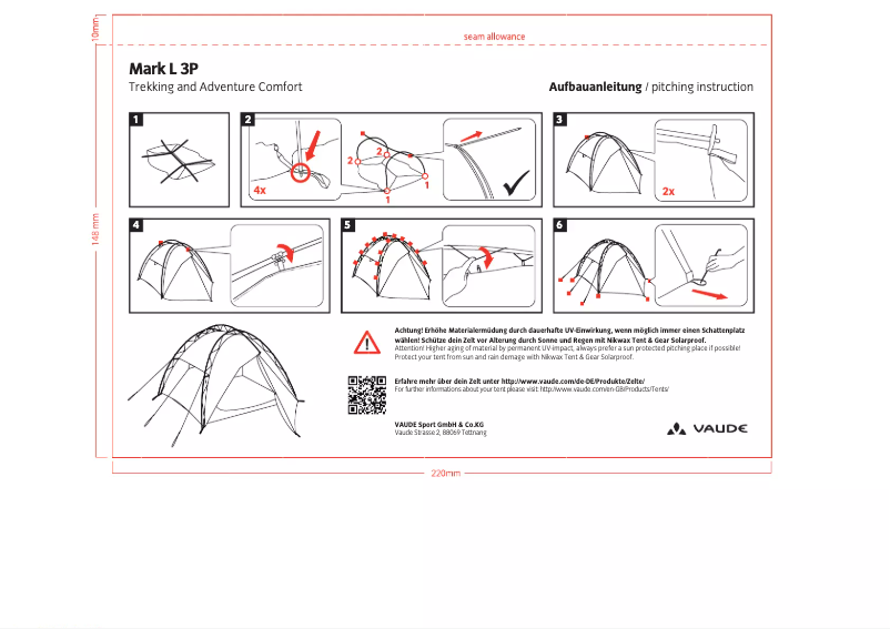 Page 1 of the manual User Manual Vaude Mark L 3P