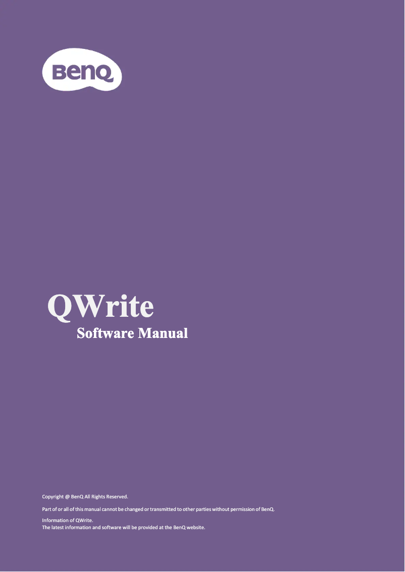 Page 1 of the manual User Manual BenQ QWrite