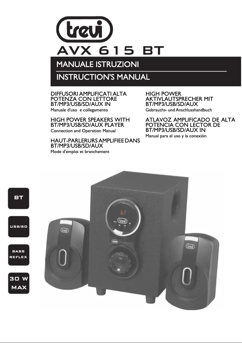 Page 1 de la notice Manuel utilisateur Trevi AVX 615 BT