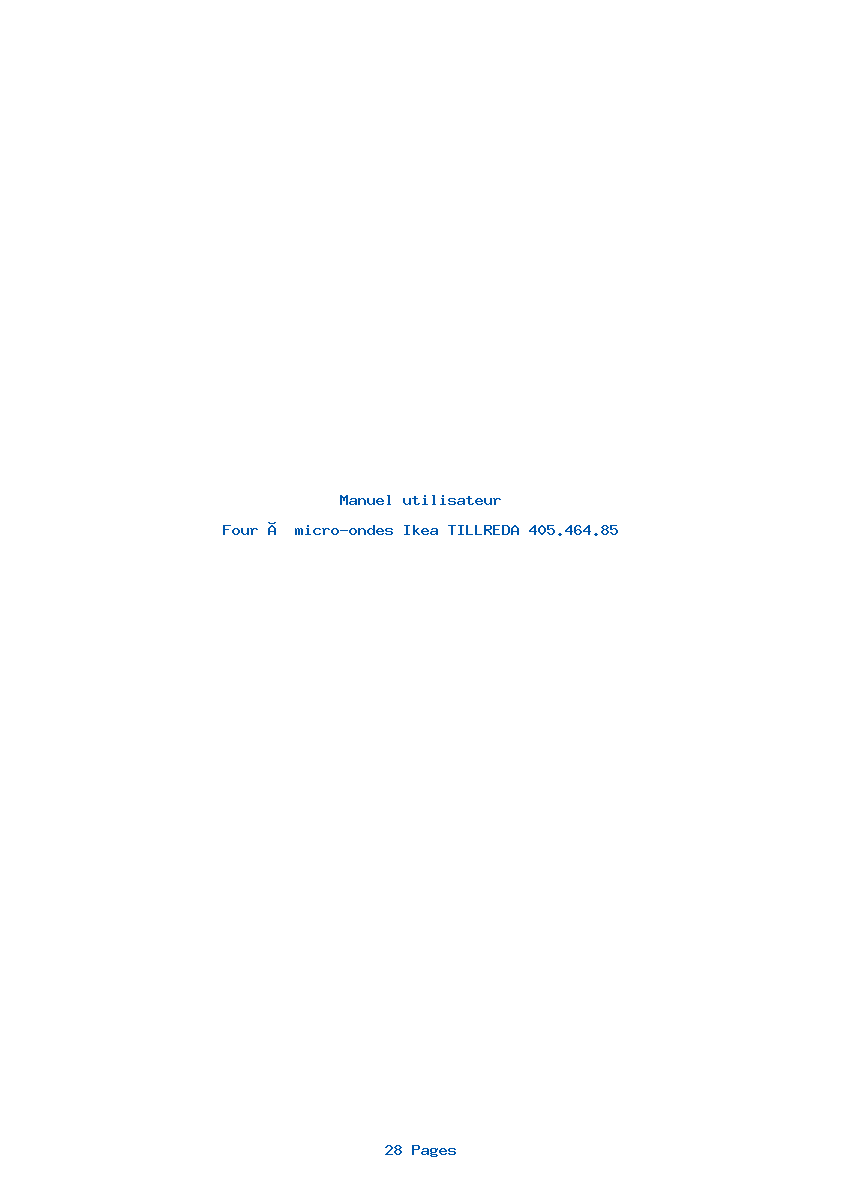 Page 1 de la notice Manuel utilisateur Ikea TILLREDA 405.464.85
