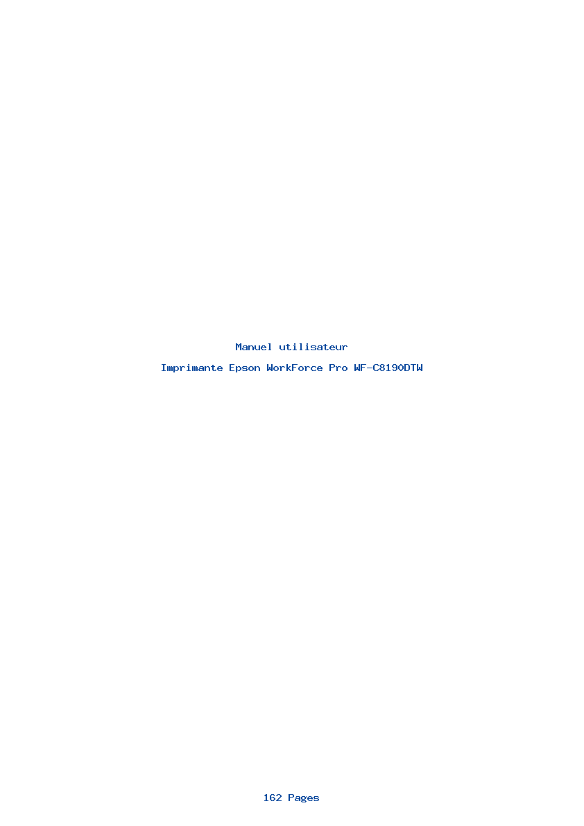 Page 1 de la notice Manuel utilisateur Epson WorkForce Pro WF-C8190DTW