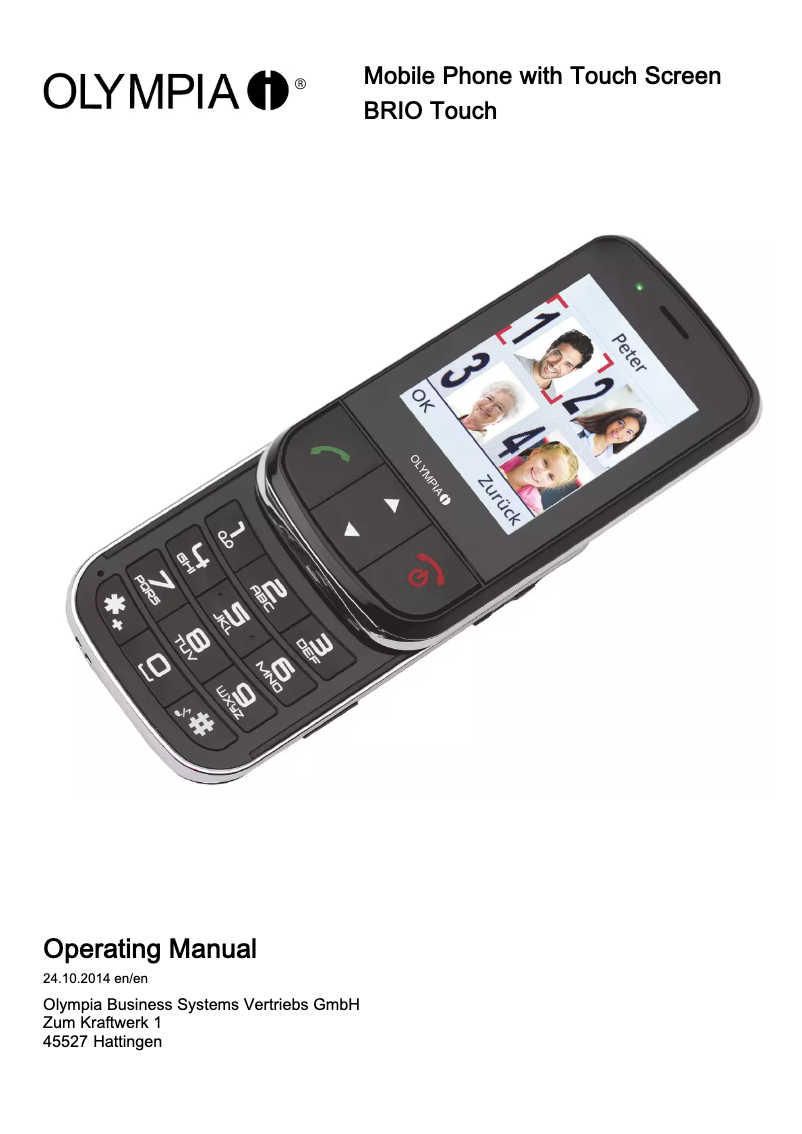 Page 1 de la notice Manuel utilisateur Olympia BRIO Touch