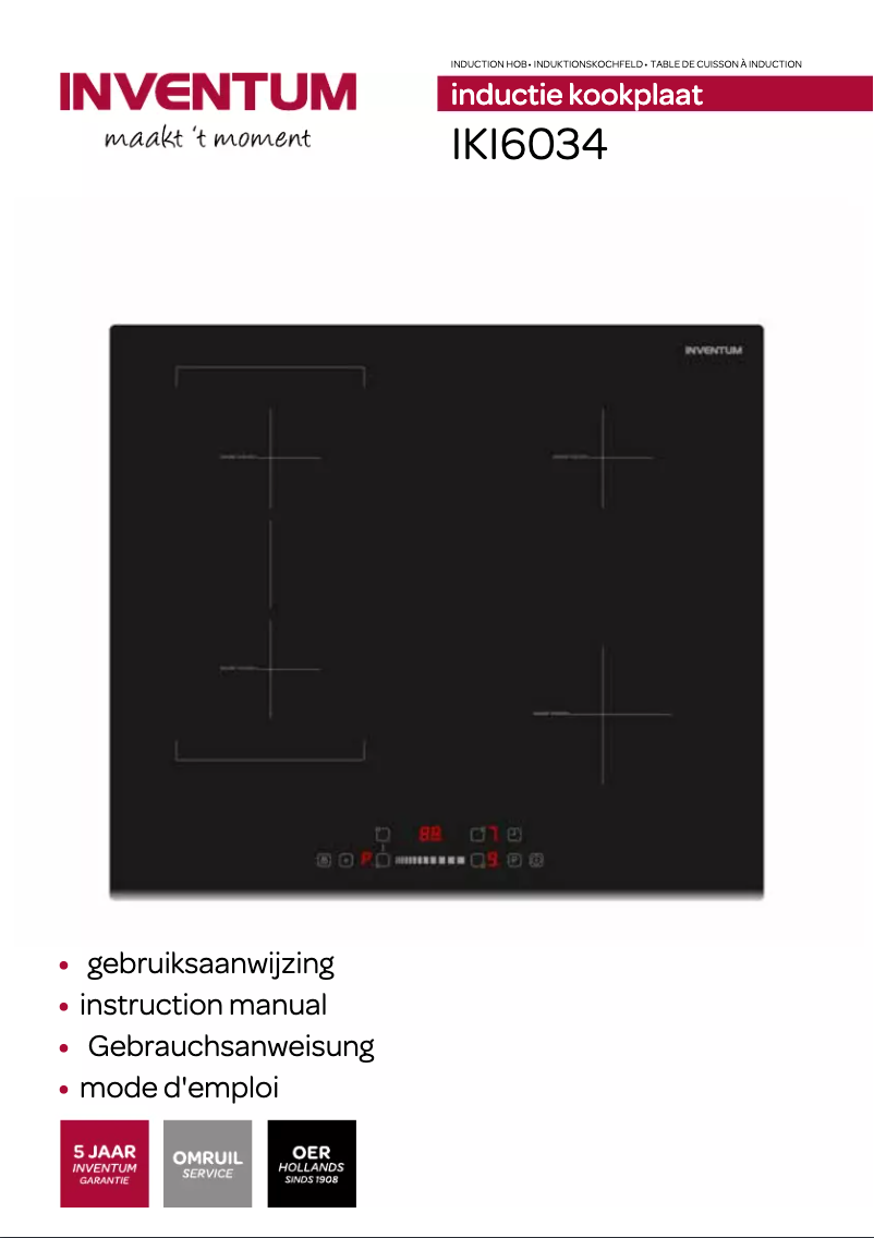 Page 1 de la notice Manuel utilisateur Inventum IKI6034