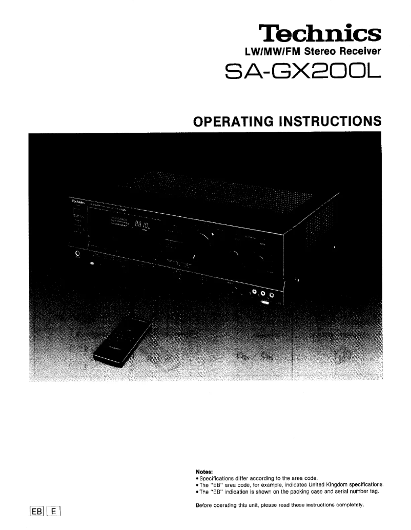 Page 1 de la notice Manuel utilisateur Technics SA-GX200L
