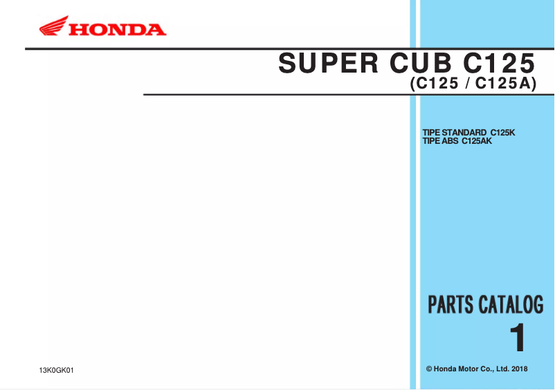 Page 1 of the manual User Manual Honda Super Cub C125 (2018)