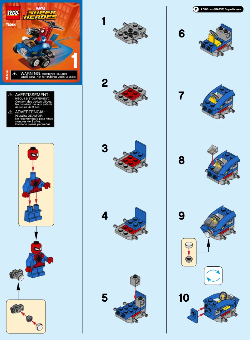 Page 1 de la notice Manuel utilisateur Lego Marvel Super Heroes 76064