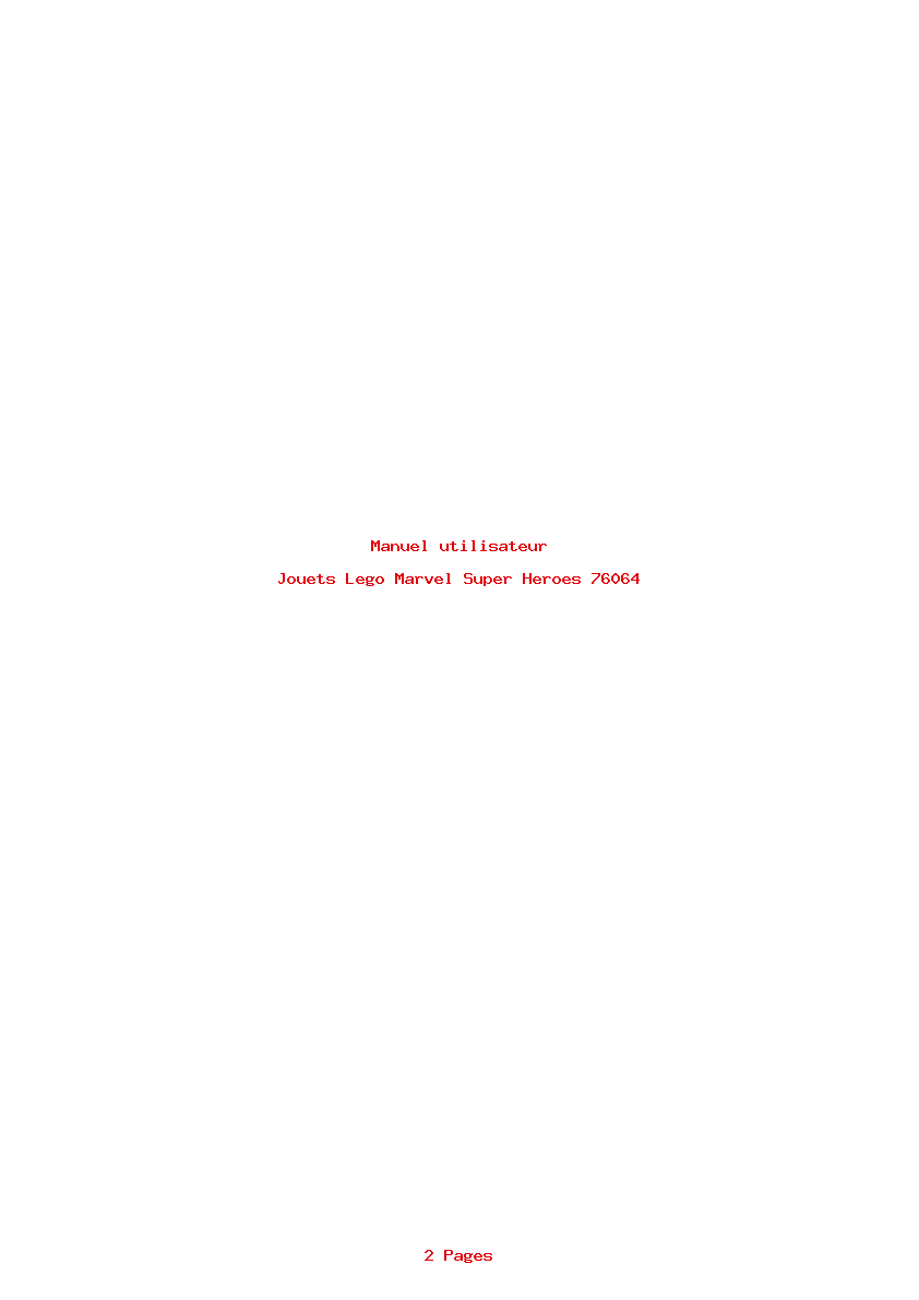 Page 1 de la notice Manuel utilisateur Lego Marvel Super Heroes 76064