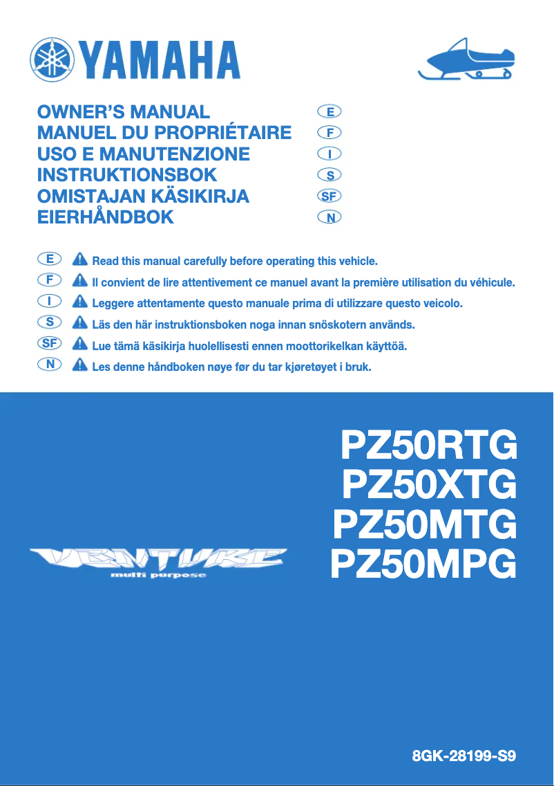 Page 1 de la notice Manuel utilisateur Yamaha Venture MP (2016)