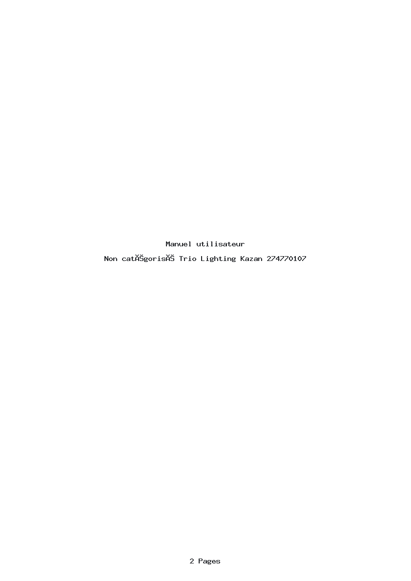 Page 1 de la notice Manuel utilisateur Trio Lighting Kazan 274770107