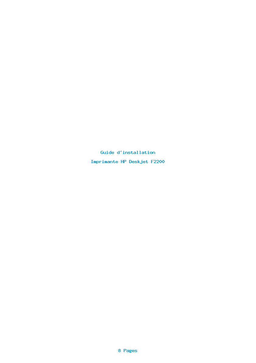 Page 1 de la notice Guide d'installation HP Deskjet F2200