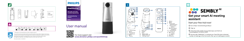 Page 1 de la notice Manuel utilisateur Philips SmartMeeting PSE0550