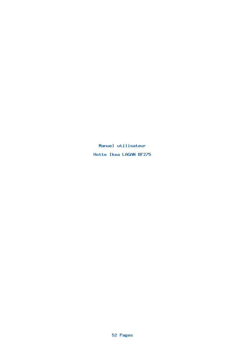 Page 1 de la notice Manuel utilisateur Ikea LAGAN BF275