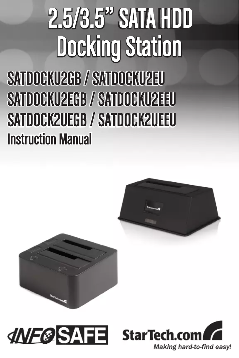 Page 1 of the manual User Manual StarTech.com SATDOCKU2EEU
