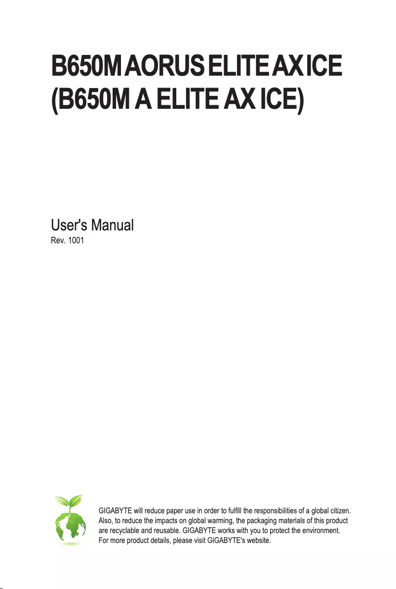 Página 1 del manual Manual de usuario Gigabyte B650M Aorus Elite AX ICE