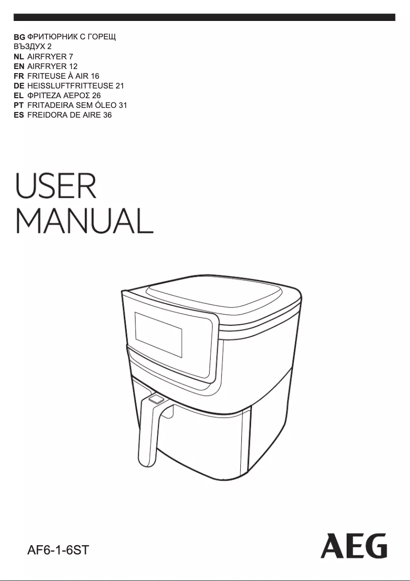 Page 1 de la notice Manuel utilisateur AEG AF6-1-6ST