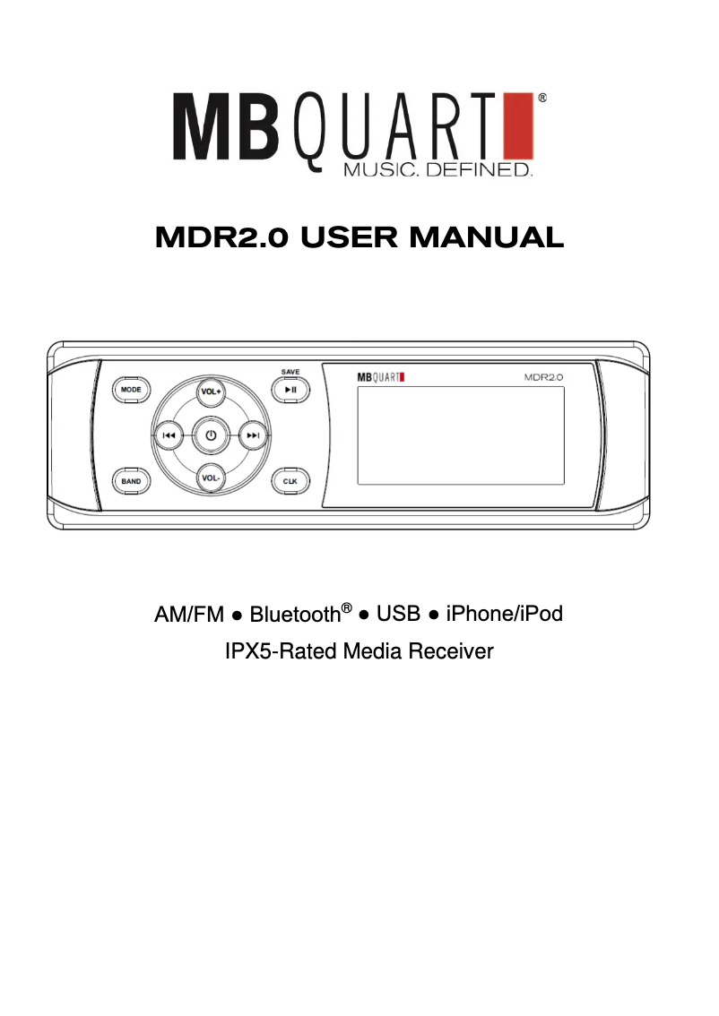 Page 1 de la notice Manuel utilisateur MB Quart MDR2.0