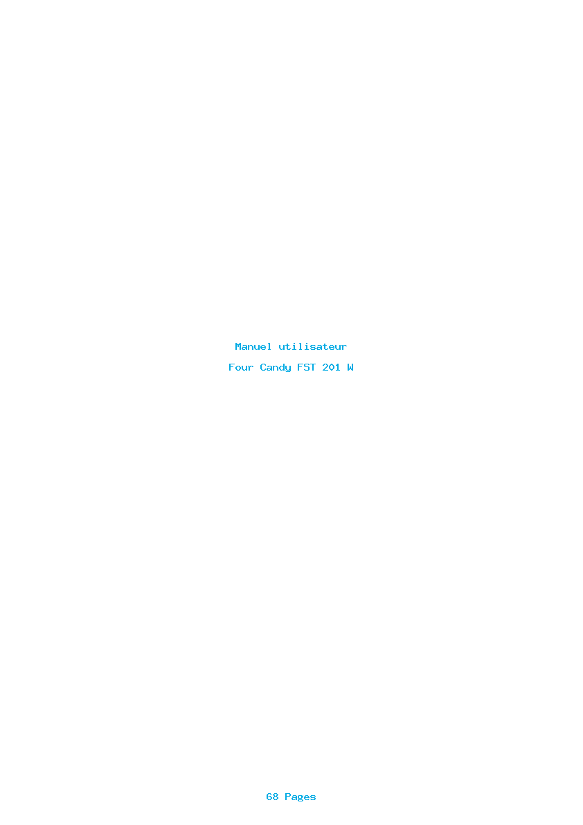 Page 1 de la notice Manuel utilisateur Candy FST 201 W