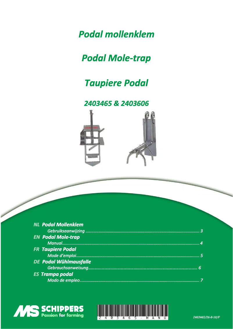 Page 1 de la notice Manuel utilisateur Schippers Podal Maxi