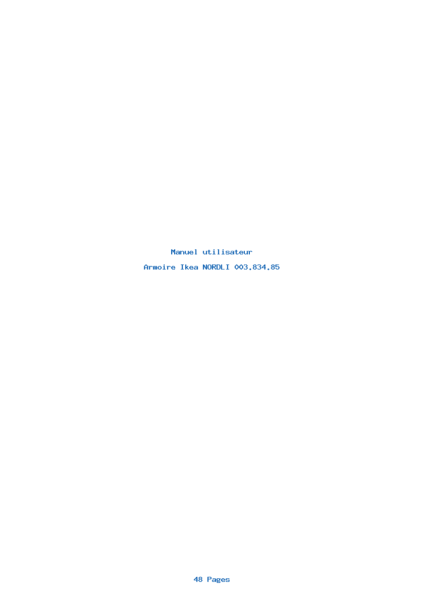 Page 1 de la notice Manuel utilisateur Ikea NORDLI 003.834.85