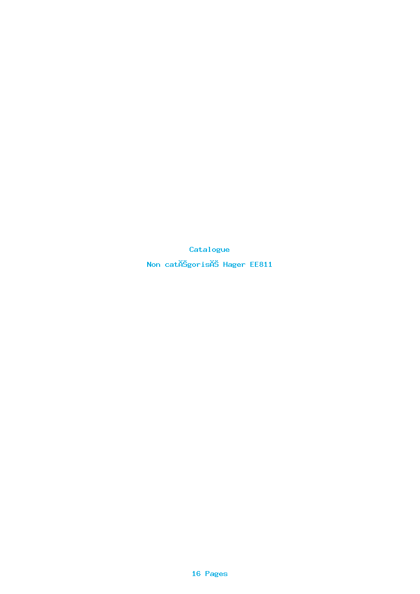 Page 1 de la notice Catalogue Hager EE811
