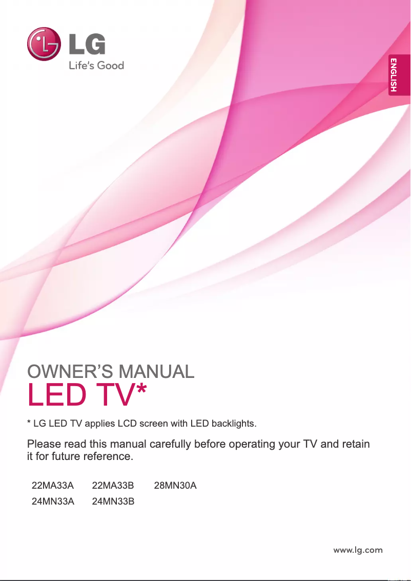 Page 1 de la notice Manuel utilisateur LG 22MA33B