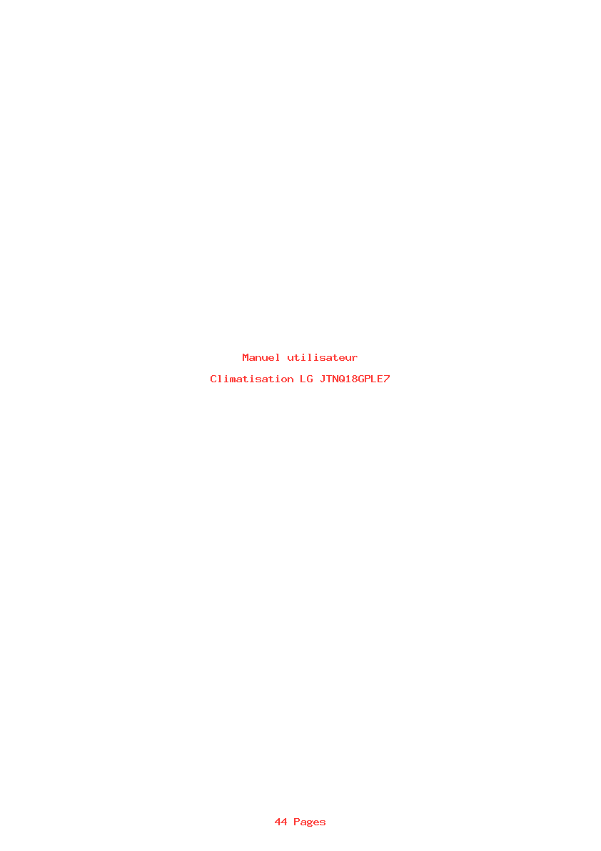 Page 1 de la notice Manuel utilisateur LG JTNQ18GPLE7