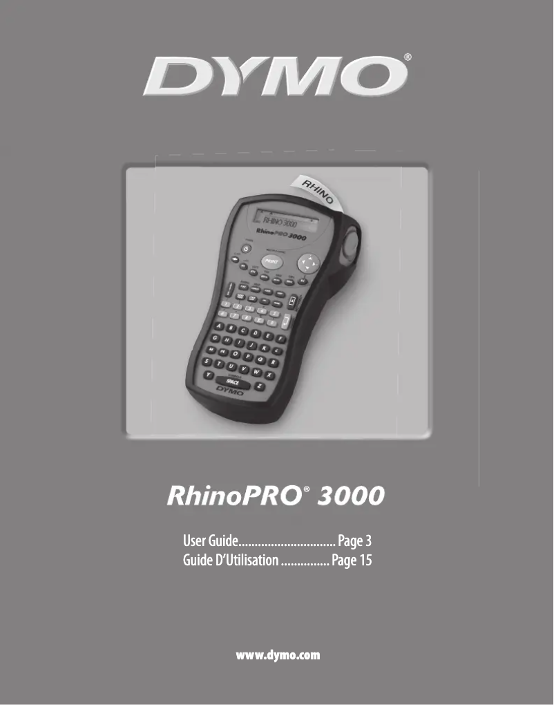 Page 1 de la notice Manuel utilisateur Dymo Rhino Pro 3000
