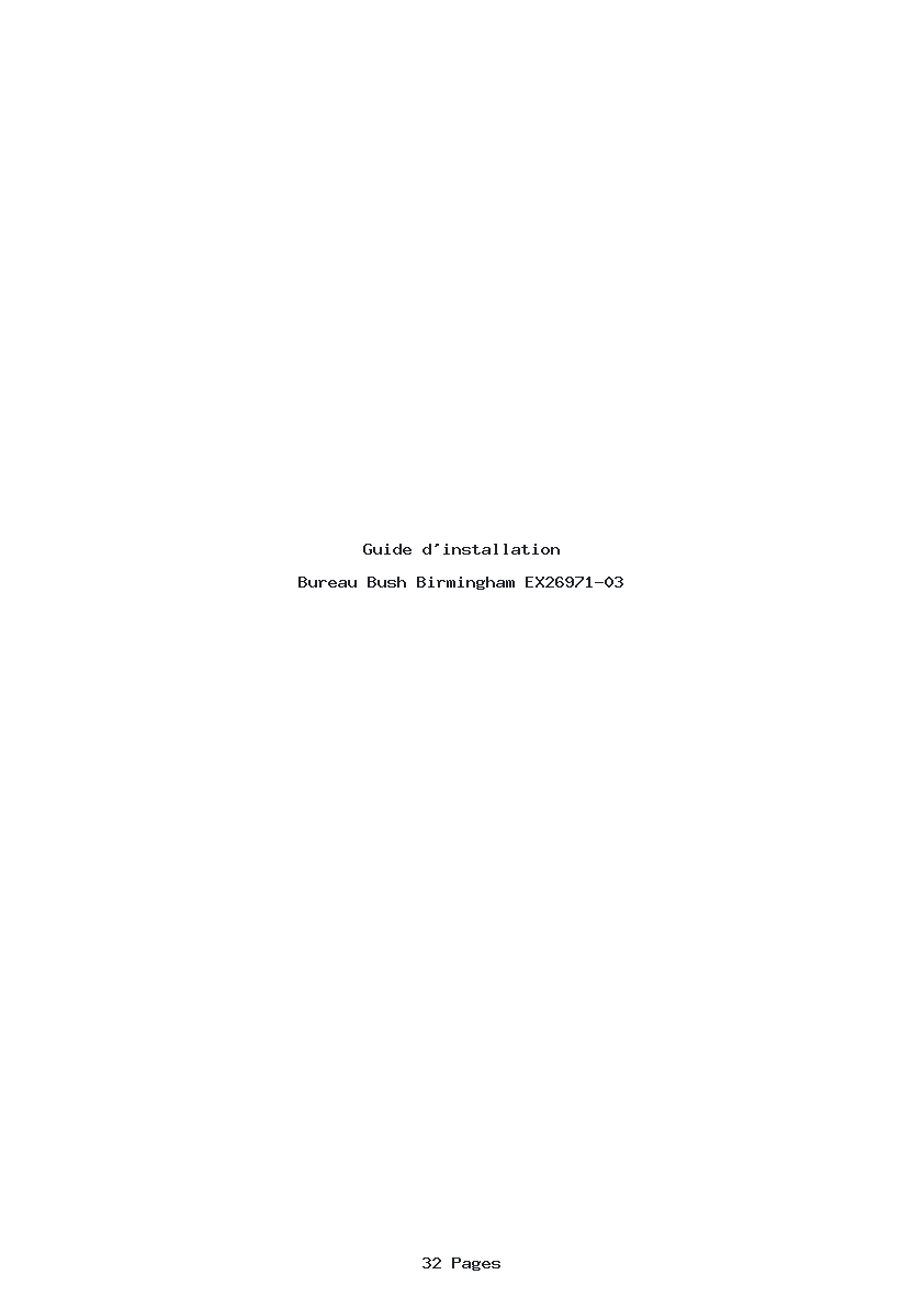 Page 1 de la notice Guide d'installation Bush Birmingham EX26971-03