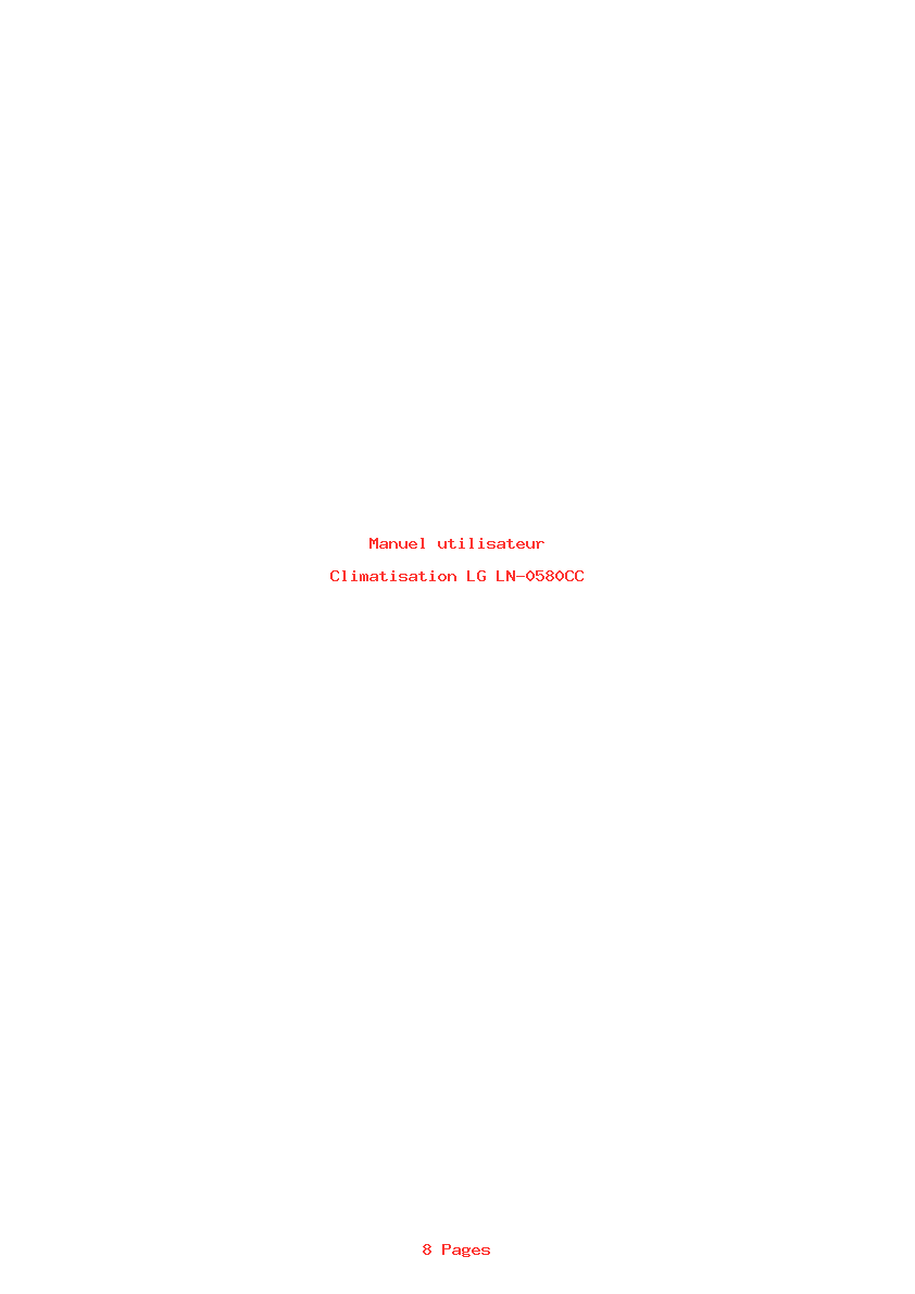 Page 1 de la notice Manuel utilisateur LG LN-0580CC