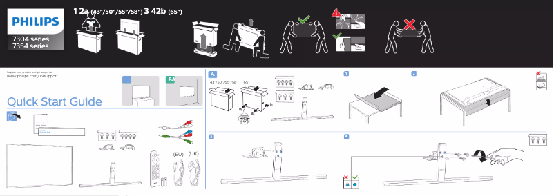 Page n°1 - Guide de démarrage rapide Philips 65PUS7354