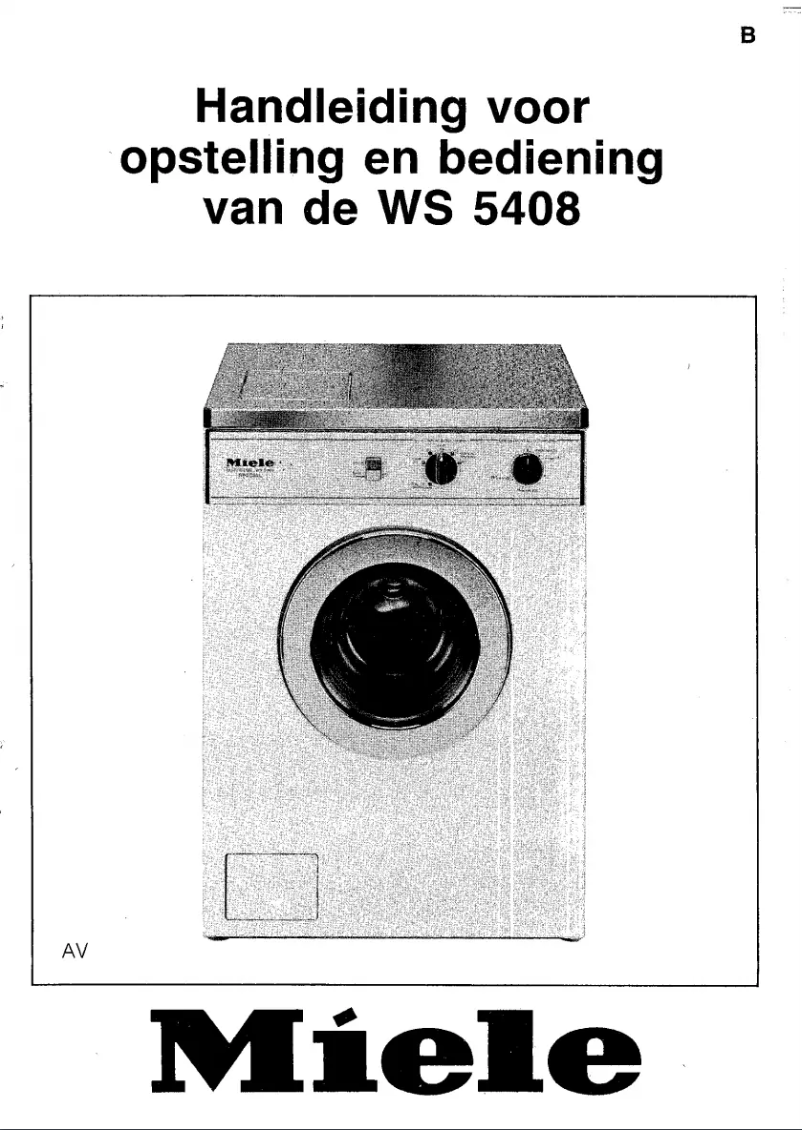 Page 1 de la notice Manuel utilisateur Miele WS 5408