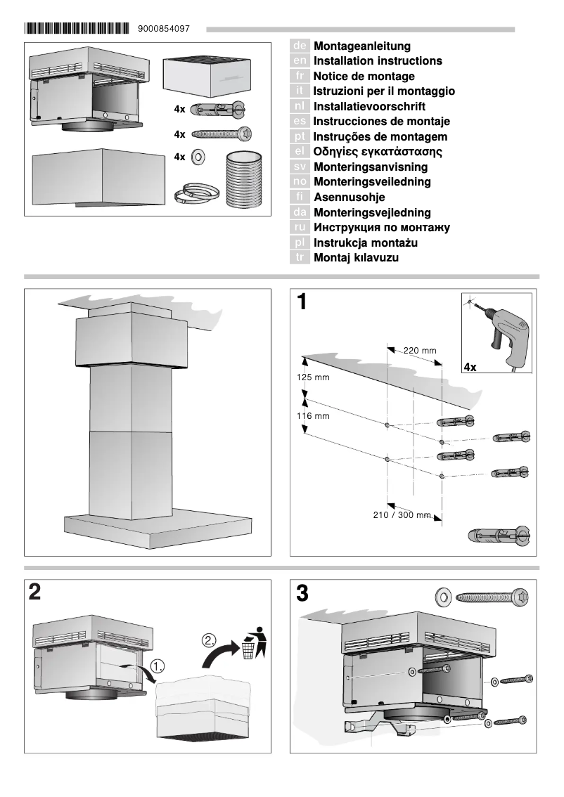 Page 1 de la notice Guide d'installation Gaggenau AA200812