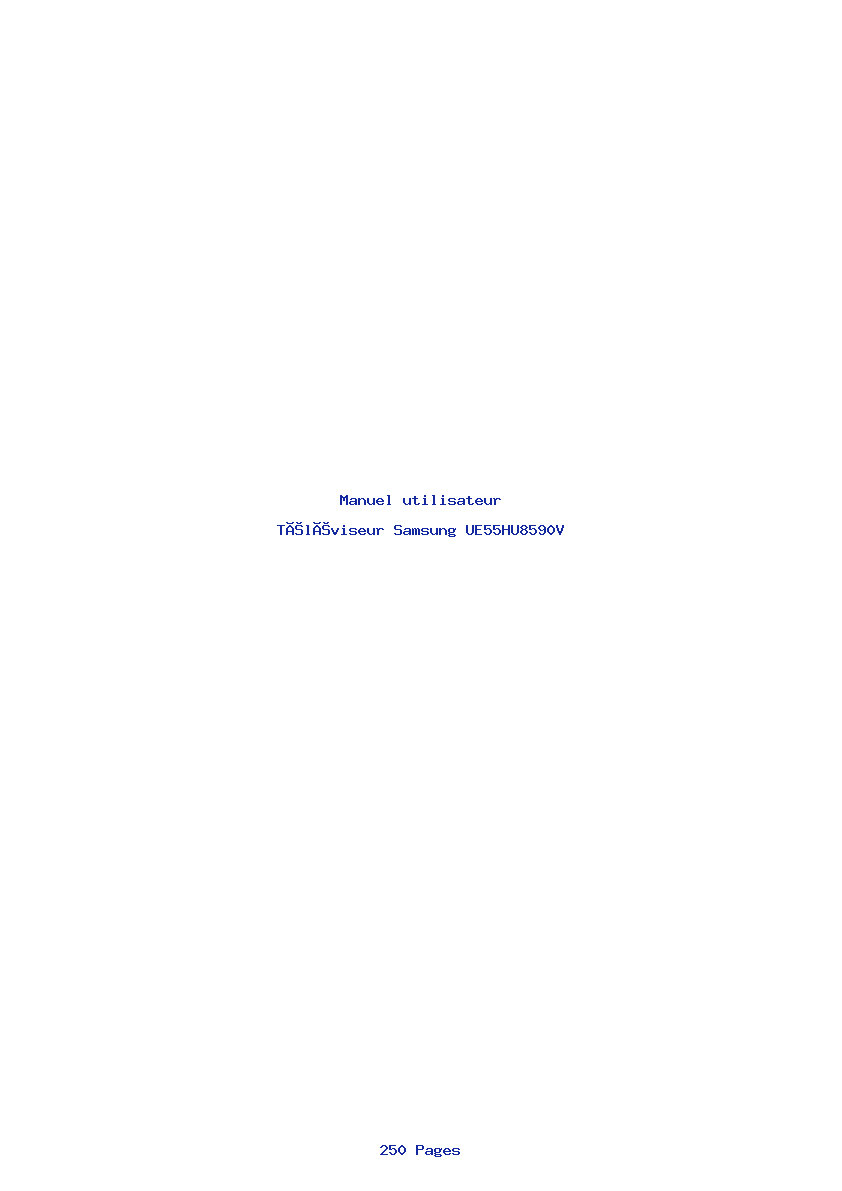 Page 1 de la notice Manuel utilisateur Samsung UE55HU8590V