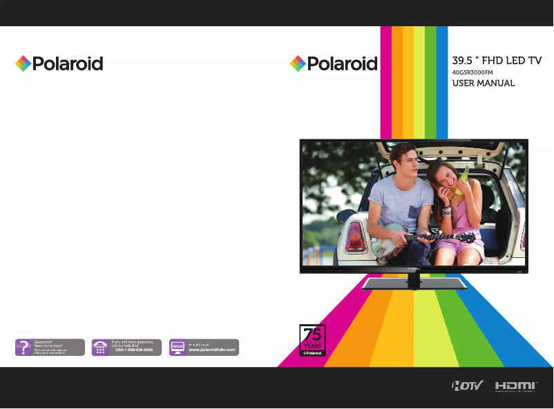 Page 1 de la notice Manuel utilisateur Polaroid 40GSR3000FM