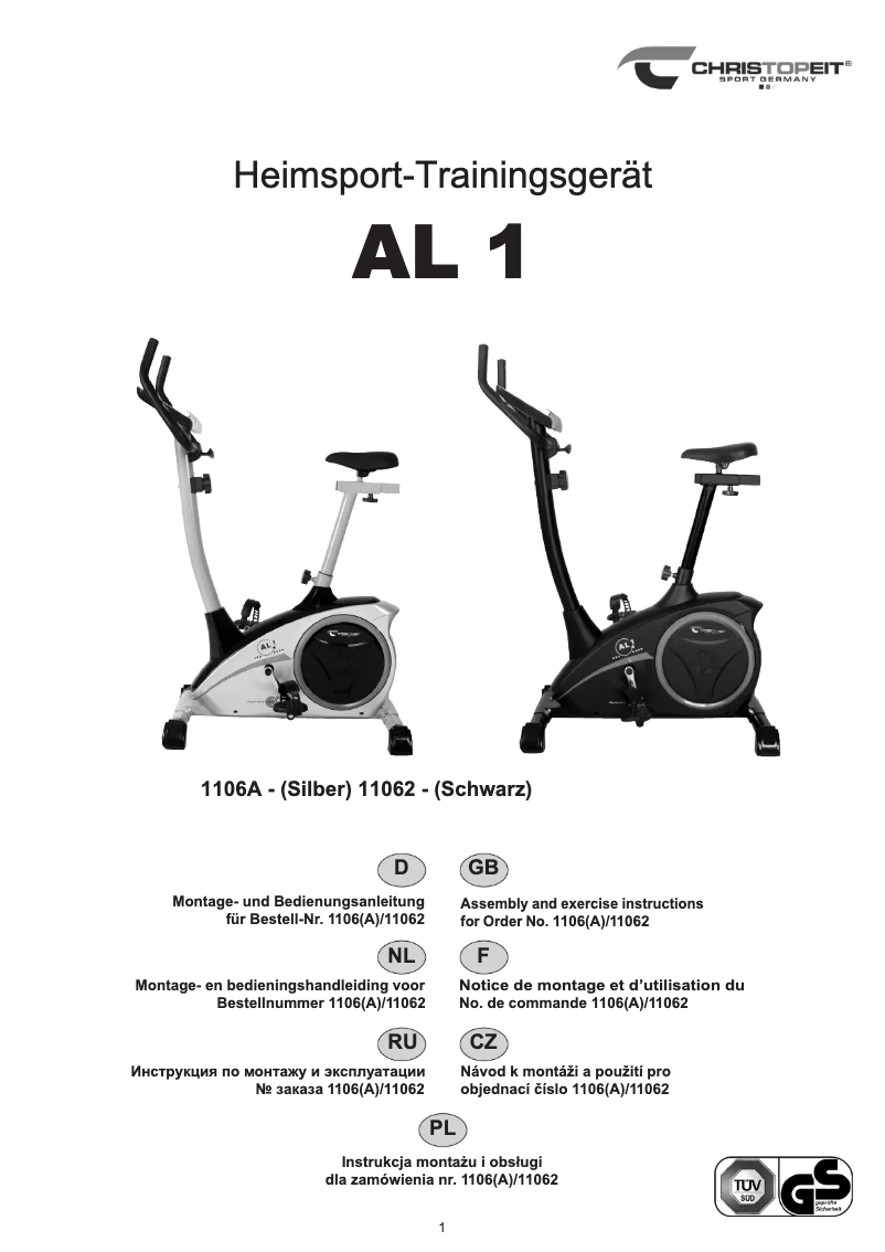 Page 1 de la notice Manuel utilisateur Christopeit AL 1