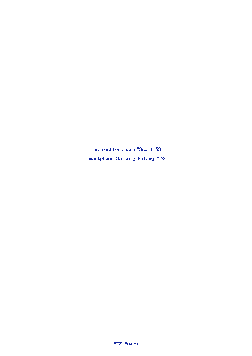 Image de la première page du manuel de l'appareil Galaxy A20