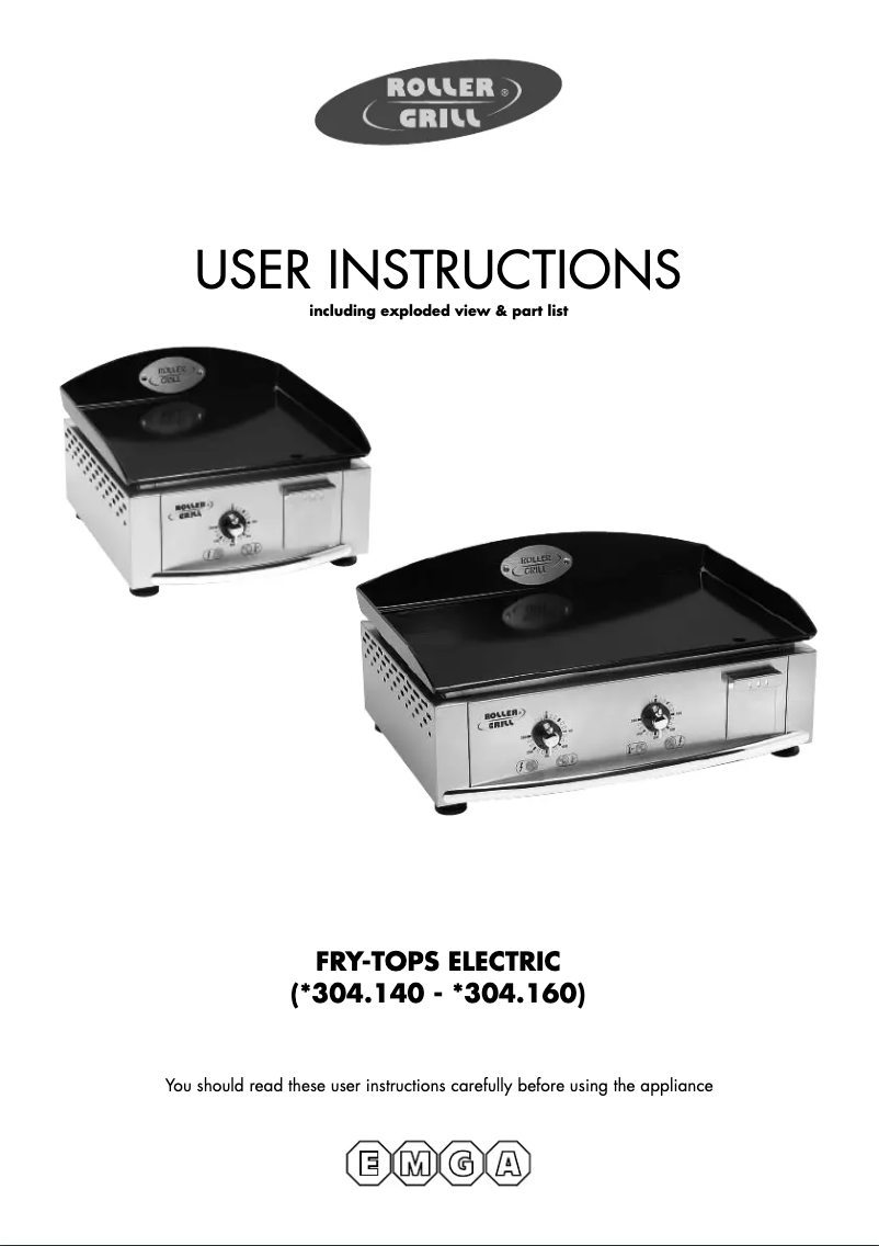 Page 1 de la notice Manuel utilisateur Roller Grill 304160