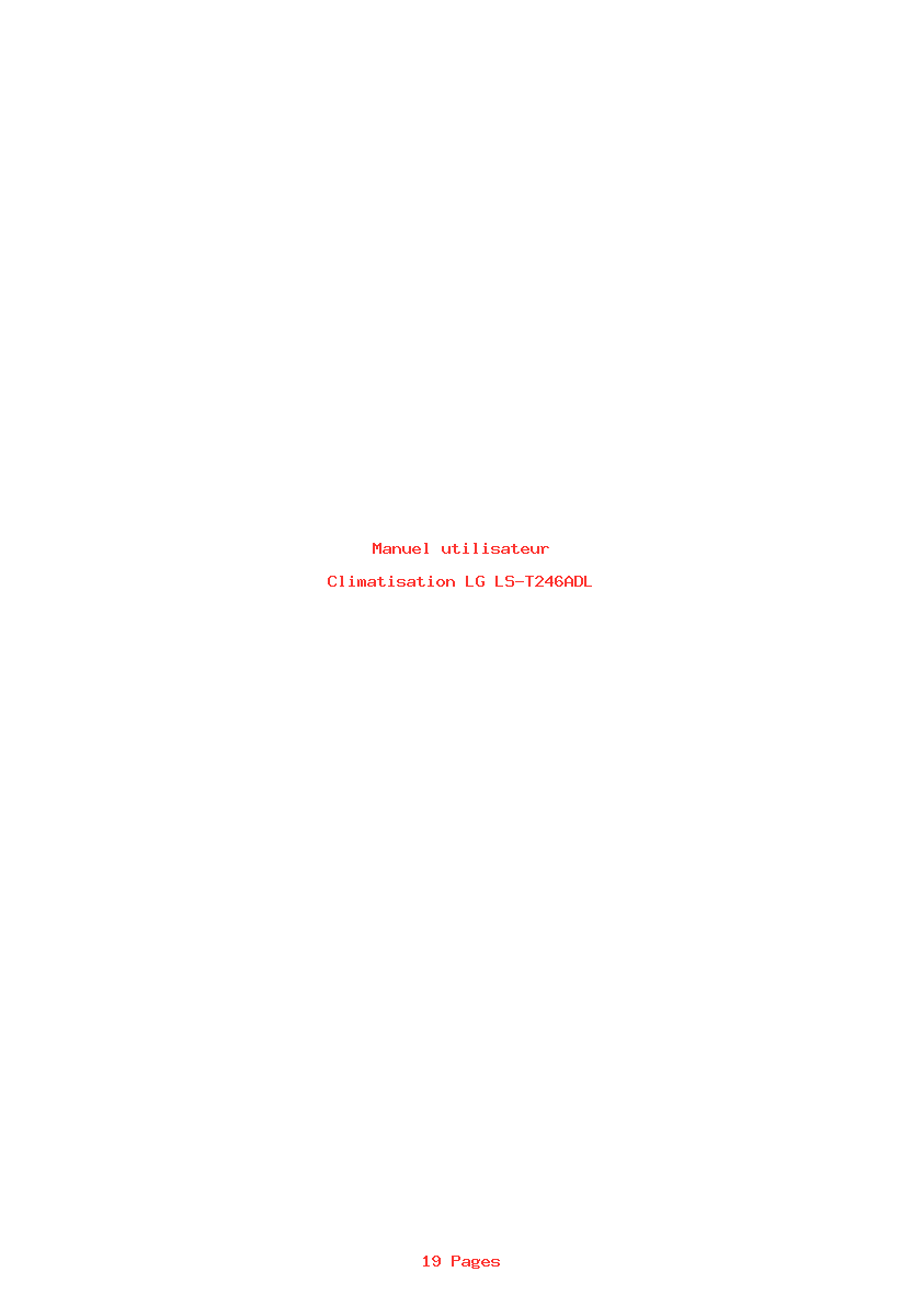 Page 1 de la notice Manuel utilisateur LG LS-T246ADL